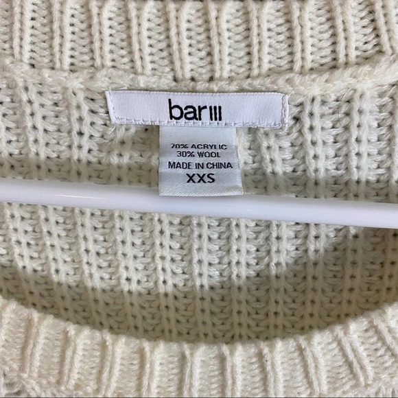 BAR III White Cable Knit Sweater with Metal Studs - Picture 3 of 10